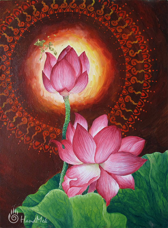 Pink Lotus Flower Still Life by Handmek